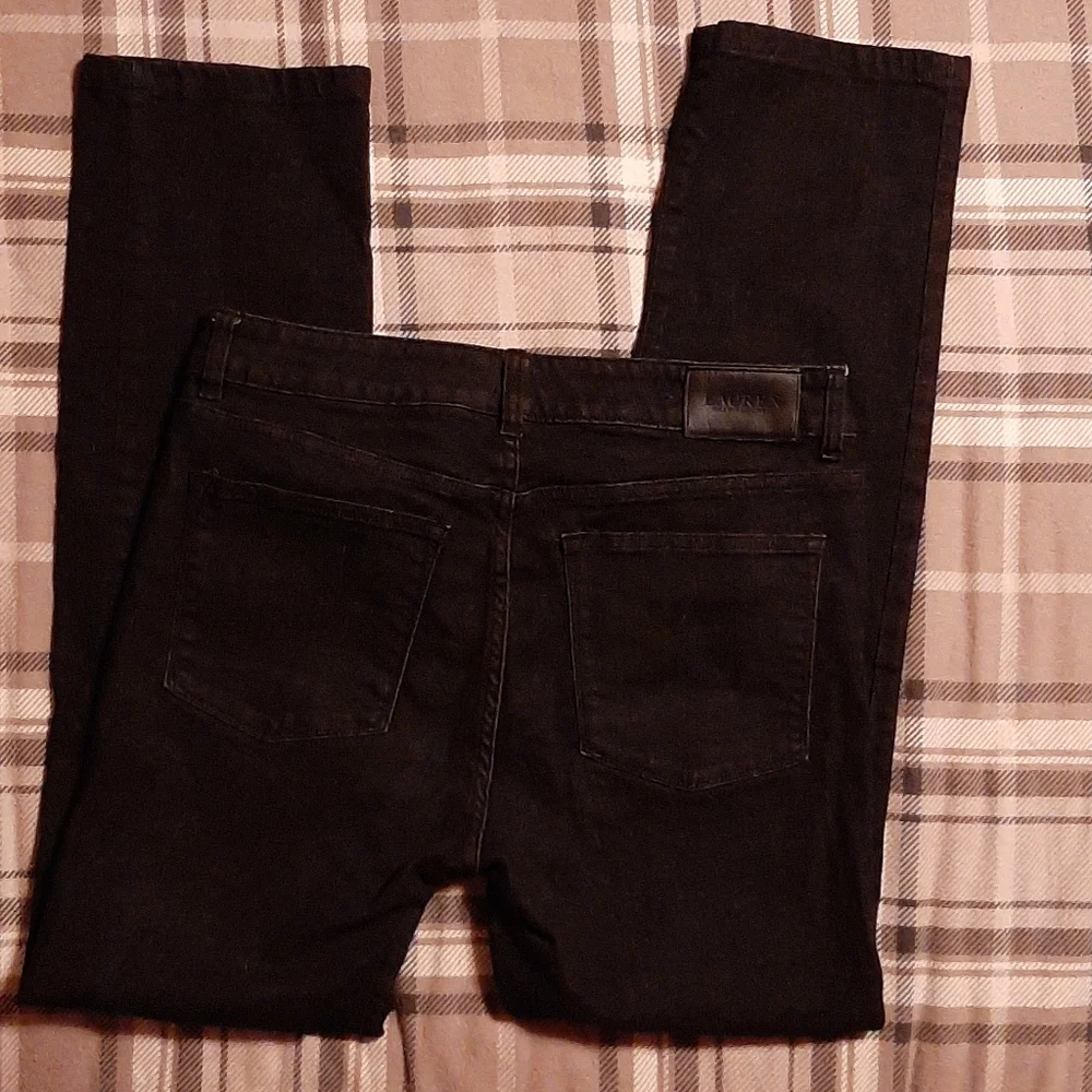 Lauren by Ralph Lauren Black Denim Straight Leg Jeans Size 6 Classic Normcore